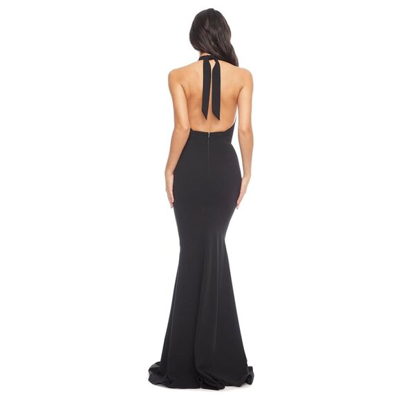 DRESS THE POPULATION Camden Mermaid Hem Evening Gown in Black Size Large - Picture 2 of 10